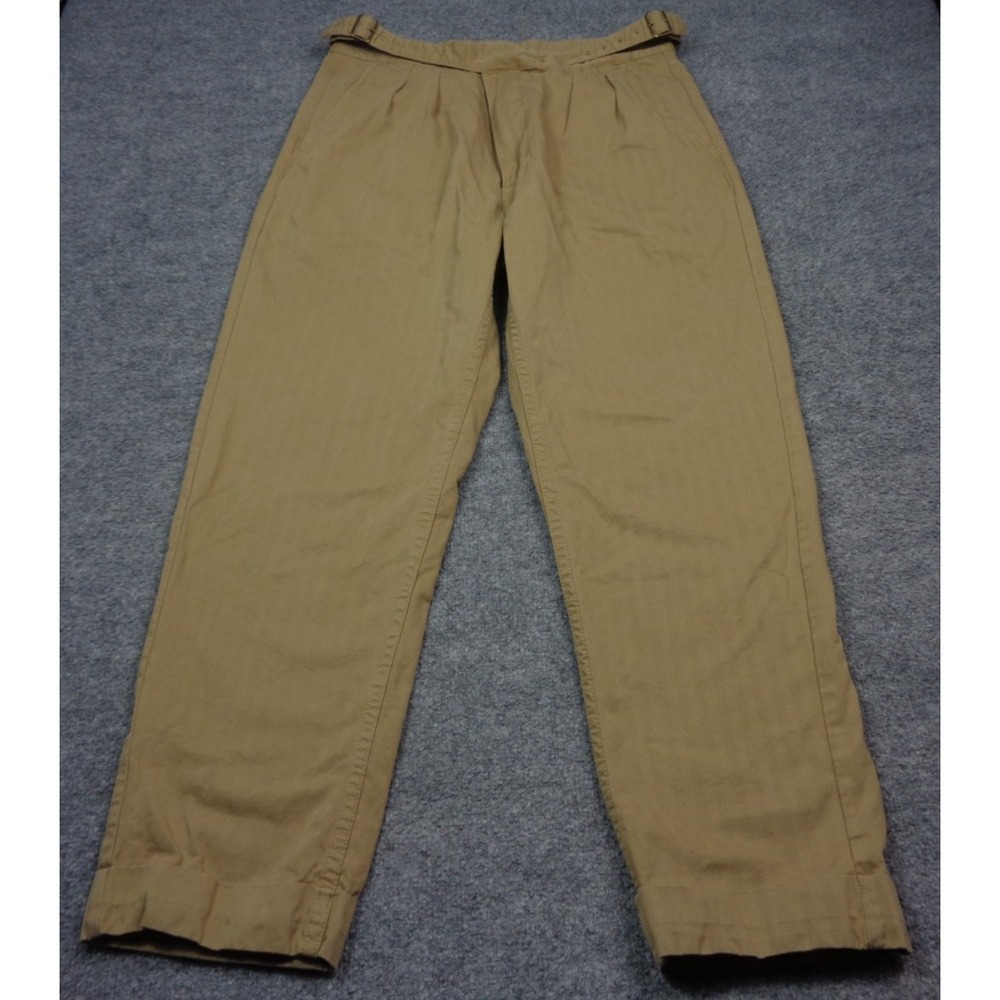 Red Tornado Pants Mens 34 British Gurkha Pleated Buckles Straight Retro Vintage